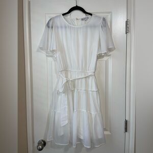L. Love White Short Dress - Women’s Size Large. Only worn once!